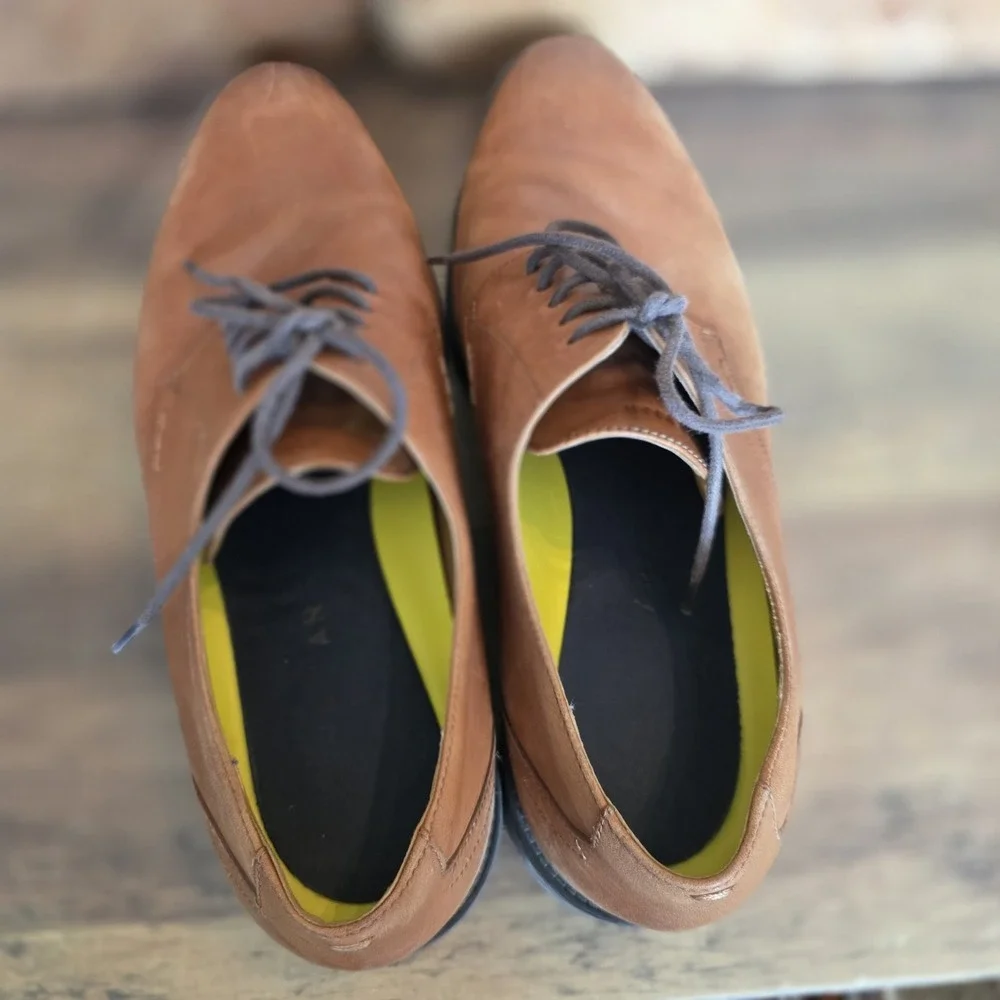 Cole Hann Shoes Men's Size 11 M Light Brown Leather Oxford Lace Up Grand